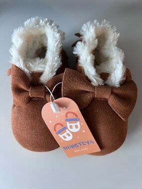 Baby Girl Brown Suede Moccasin Shoes with Fringe 12-18 Months